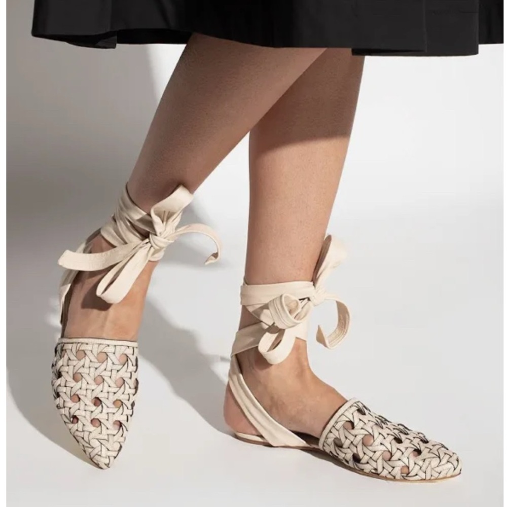 Cream Woven Flats